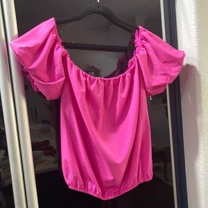 Pink puff sleeved top